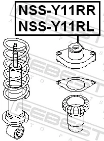 NSSY11RL Febest Опора амортизатора заднего, левого