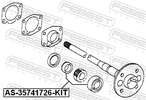 AS35741726KIT Febest Подшипник полуоси заднего моста