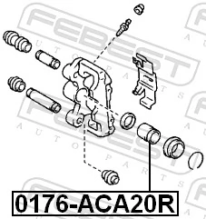 0176ACA20R Febest Поршень тормозного суппорта заднего