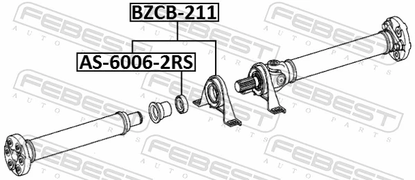 BZCB211 Febest Муфта подвесного подшипника карданного вала