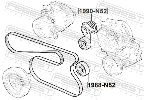 Натяжитель клинового ремня на BMW 7  F01, F02, F03, F04