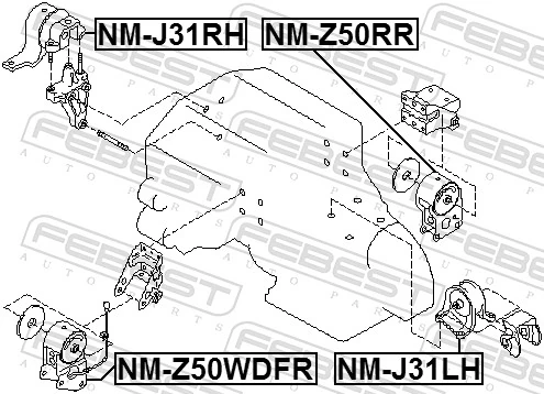 NMZ50WDFR Febest Подушка передней опоры двигателя