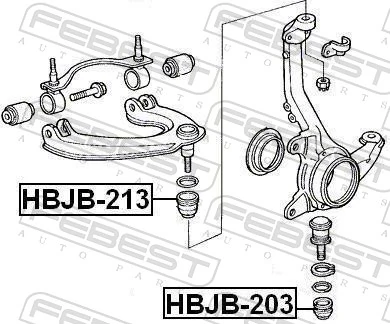 HBJB203 Febest Палец шаровой нижний