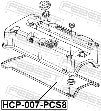 HCP007PCS8 Febest Прокладки свечных колодцев