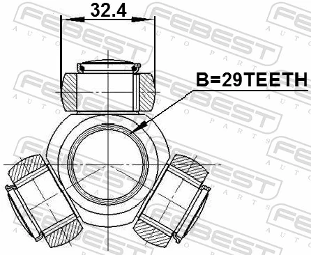 трипоид внутреннего шруса на Mitsubishi Lancer X CY_A, CZ_A