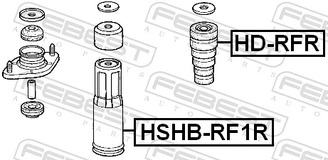 HDRFR Febest Буфер амортизатора заднего