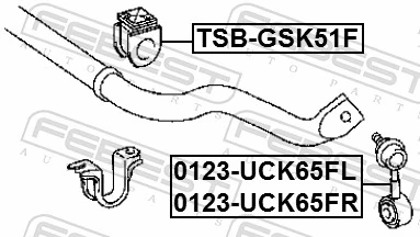 TSBGSK51F Febest Разрезная втулка стабилизатора