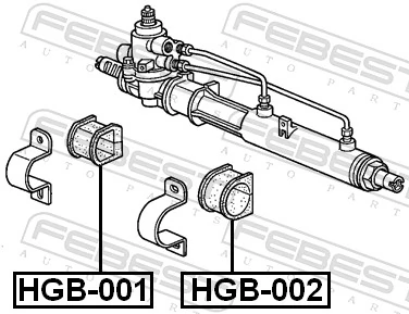 HGB002 Febest Сайлентблок крепления рулевой рейки