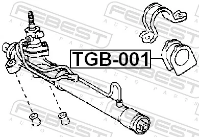 TGB001 Febest Сайлентблок крепления рулевой рейки
