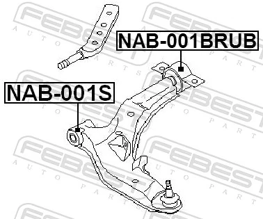 NAB001BRUB Febest Сайлентблок нижнего переднего рычага