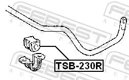 TSB230R Febest Прокладка стабильзатора заднего