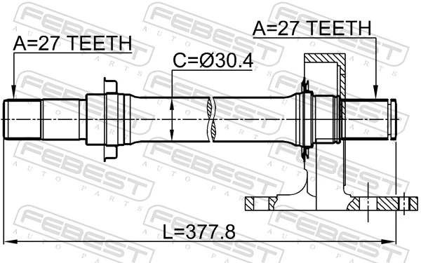 HO7514R Driveshaft Приводной вал промежуточный