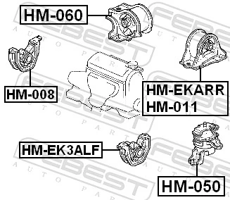 HM060 Febest Правая подушка двигателя