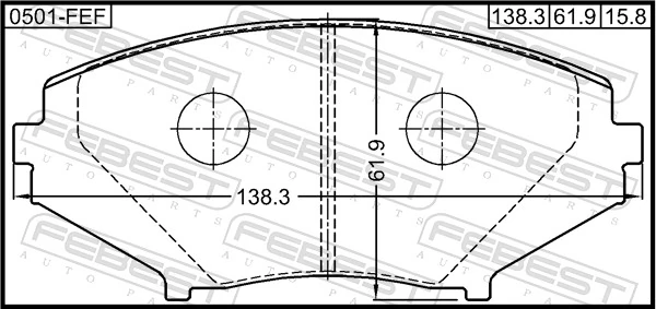 0501FEF Febest Колодки передние