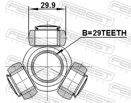 Junta homocinética interna, tripé Renault Laguna 1 B56, 556