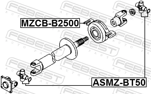 MZCBB2500 Febest Подвесной подшипник кардана