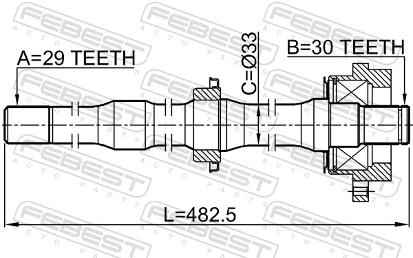 0212Z50RH Febest Приводной вал промежуточный
