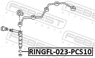 RINGFL023PCS10 Febest Кольцо форсунки инжектора посадочное