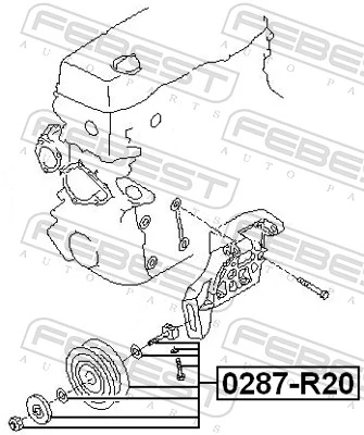 0287R20 Febest Ролик приводного ремня, паразитный