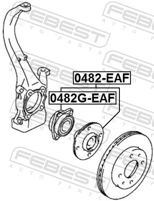 0482GEAF Febest Подшипник ступицы передней