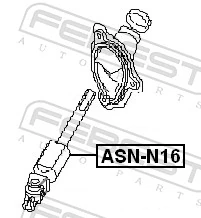 ASNN16 Febest Вал рулевой колонки, нижний