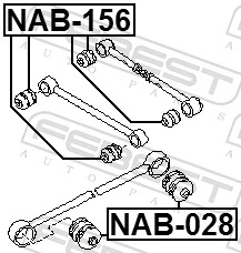 NAB156 Febest Сайлентблок заднего поперечного рычага