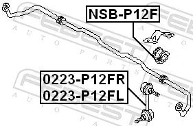NSBP12F Febest Разрезная втулка стабилизатора
