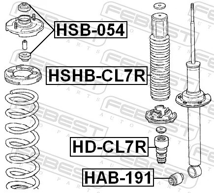 HAB191 Febest втулка крепления заднего амортизатора