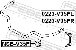 0223V35FL Febest Тяжка стабилизатора, переднего, левая