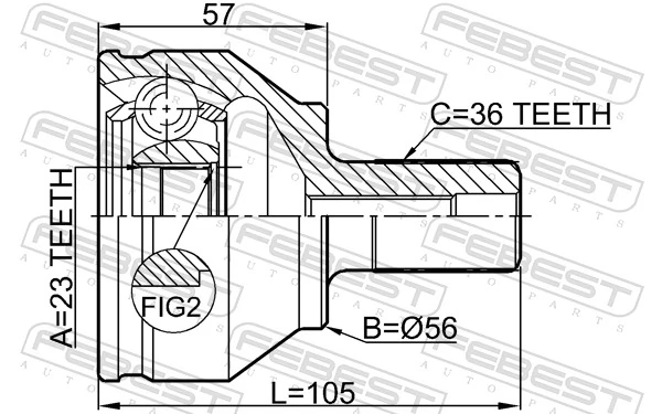 2110FOCII Febest Наружная граната