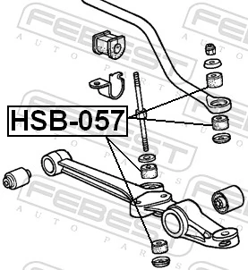 HSB057 Febest Втулка переднего стабилизатора