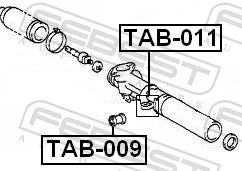 TAB009 Febest Сайлентблок крепления рулевой рейки