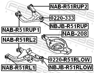 NAB208 Febest Сайлентблок задней тяги