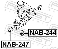NAB247 Febest Сайлентблок цапфы