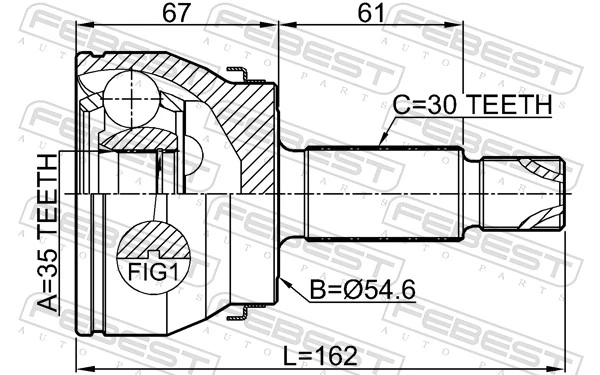 2210MQ4F Febest Наружная граната