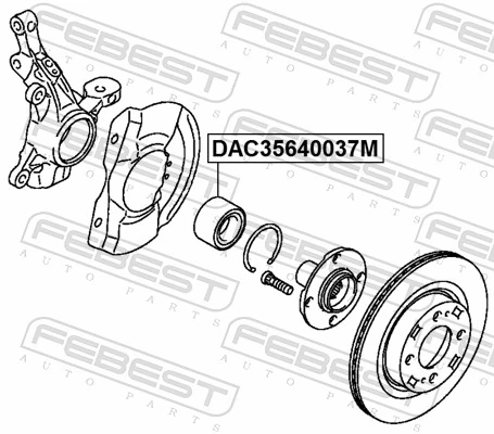 DAC35640037M Febest Подшипник ступицы передней