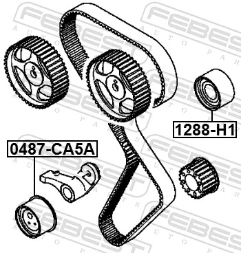 0487CA5A Febest Ролик натяжителя ремня ГРМ