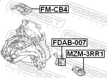 FMCB4 Febest Подушка (опора) двигателя левая верхняя