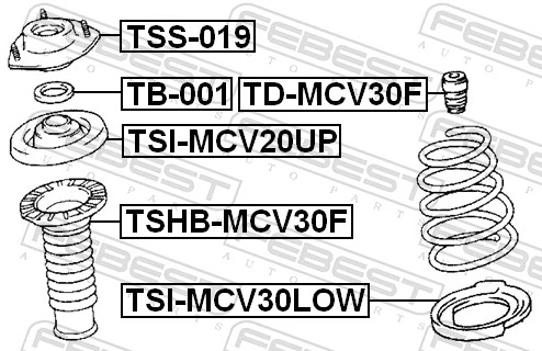 TSS019 Febest Подушка амортизатора переднего