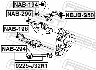 NAB295 Febest Сайлентблок задней тяги