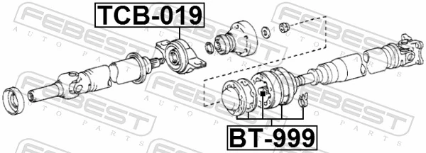 TCB019 Febest Подвесной подшипник кардана