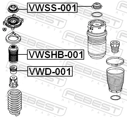 VWSS001 Febest Подушка амортизатора переднего