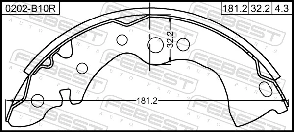 Купить C01004JC Japan Cars Задние барабанные тормозные колодки