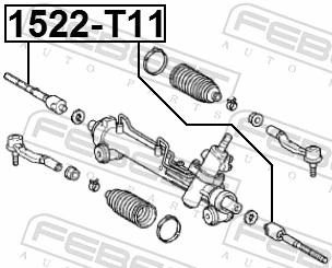 1522T11 Febest Тяги рулевые