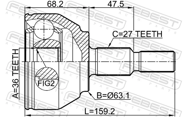  ШРУС наружный передний Ford Kuga 1