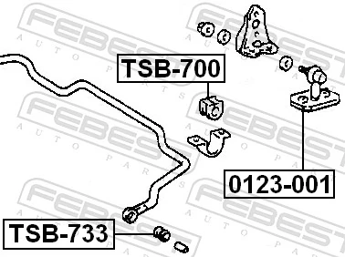 TSB733 Febest Сайлентблок стабилизатора заднего