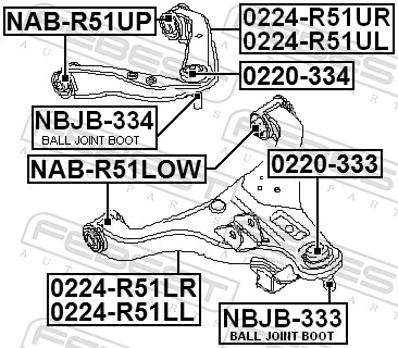 NBJB333 Febest Пыльник опоры шаровой нижней