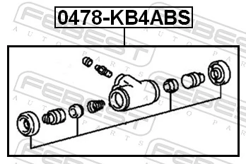 0478KB4ABS Febest Цилиндр тормозной колесный, задний