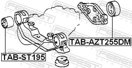 TABAZT255DM Febest Сайлентблок (подушка) редуктора заднего моста задний