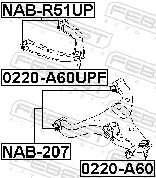NAB207 Febest Сайлентблок нижнего переднего рычага